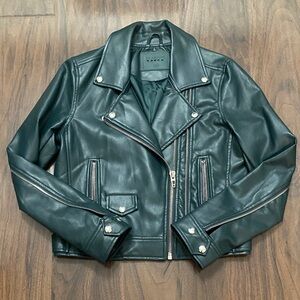 Blank NYC Green Moto Faux Leather Jacket